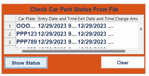Carpark status from file