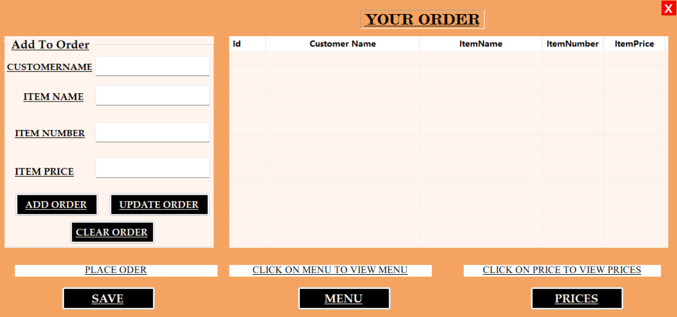 Add Order Form